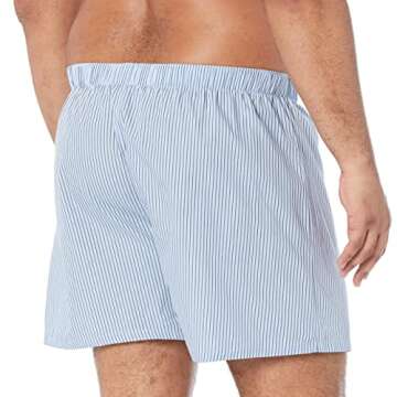 Amazon Essentials Men's Woven Cotton Boxer Short Underwear (Available in Big &Tall), Pack of 5