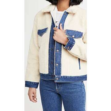 Levi's Ex Boyfriend Pieced Trucker Counting Sheep LG