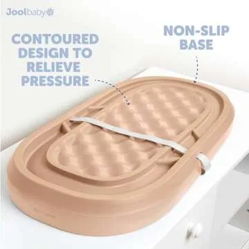 Jool Baby Waterproof Baby Changing Pad - Easy to Clean, Lightweight & Portable - Large Foam Cushion for Comfort (Peach)