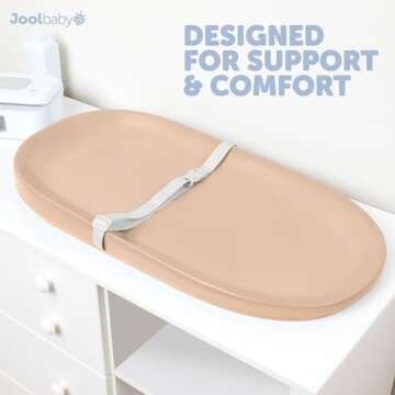 Jool Baby Waterproof Baby Changing Pad - Easy to Clean, Lightweight & Portable - Large Foam Cushion for Comfort (Peach)