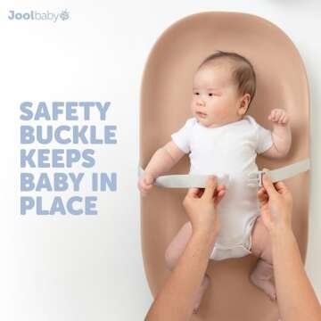 Jool Baby Waterproof Baby Changing Pad - Easy to Clean, Lightweight & Portable - Large Foam Cushion for Comfort (Peach)
