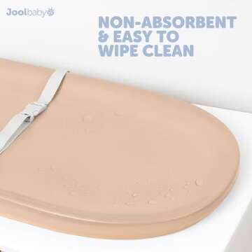 Jool Baby Waterproof Baby Changing Pad - Easy to Clean, Lightweight & Portable - Large Foam Cushion for Comfort (Peach)