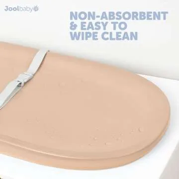 Jool Baby Waterproof Baby Changing Pad - Easy to Clean, Lightweight & Portable - Large Foam Cushion for Comfort (Peach)
