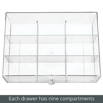 mDesign Clear Plastic Tea Bag Organizer with 3 Drawers