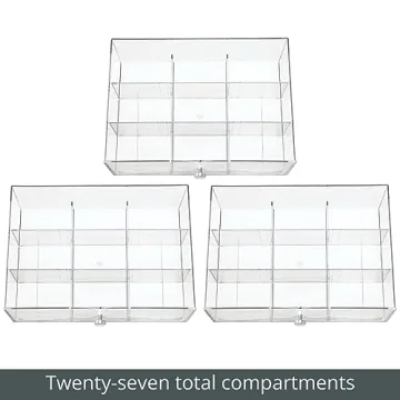 mDesign Clear Plastic Tea Bag Organizer with 3 Drawers