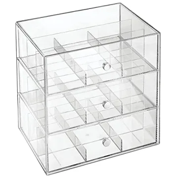 mDesign Clear Plastic Tea Bag Organizer with 3 Drawers
