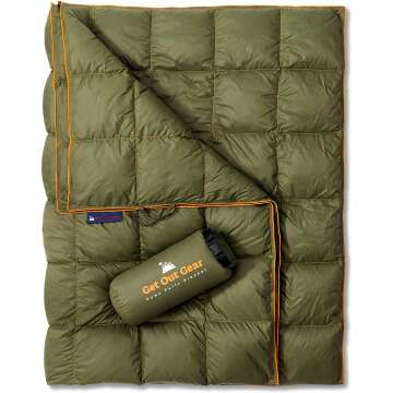 Get Out Gear Down Camping Blanket - Lightweight & Warm