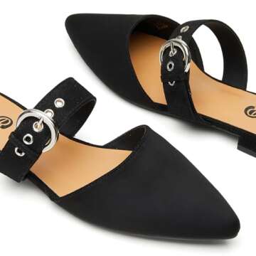 Stylish Rekayla Women’s Adjustable Mules Shoes - Black (Size 09)