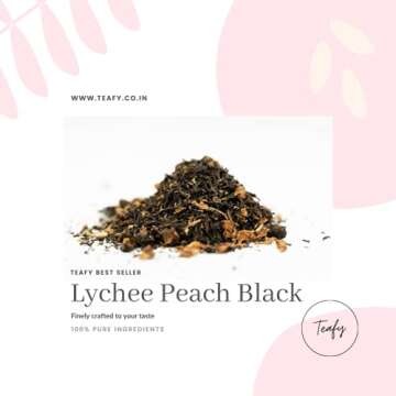 Teafy Lychee Peach Tea | Eco-Conscious Loose Leaf Premium Black Tea| All Natural | Ethically Sourced & Sustainably Packed | GMO Free | No Preservatives | No Artificial Colors or Flavors