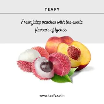 Teafy Lychee Peach Tea | Eco-Conscious Loose Leaf Premium Black Tea| All Natural | Ethically Sourced & Sustainably Packed | GMO Free | No Preservatives | No Artificial Colors or Flavors