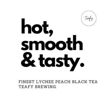 Teafy Lychee Peach Tea | Eco-Conscious Loose Leaf Premium Black Tea| All Natural | Ethically Sourced & Sustainably Packed | GMO Free | No Preservatives | No Artificial Colors or Flavors
