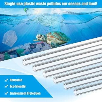 eBoot 6 Pcs Colorful Glass Straws with Butterfly Design