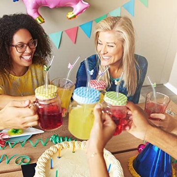 eBoot 6 Pcs Colorful Glass Straws with Butterfly Design