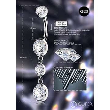 Stylish OUFER Titanium Belly Button Rings for Every Occasion