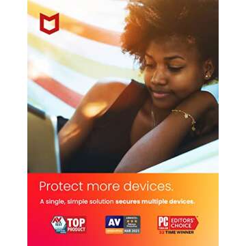 McAfee Total Protection | 3 Device | Antivirus Internet Security Software | VPN, Password Manager, Dark Web Monitoring | 1 Year Subscription | Download Code