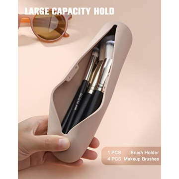 FERYES Large Travel Makeup Brush Holder with Quality Brushes