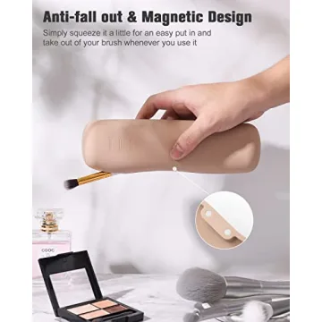 FERYES Large Travel Makeup Brush Holder with Quality Brushes