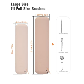 FERYES Large Travel Makeup Brush Holder with Quality Brushes