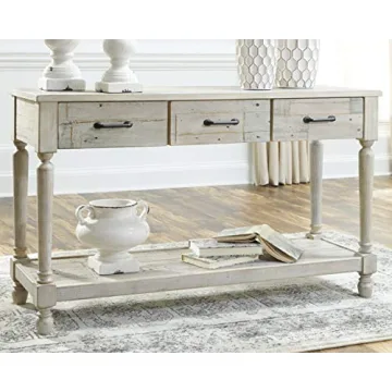 Ashley Shawnalore Farmhouse Sofa Table with Storage