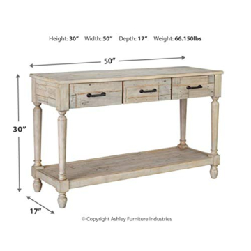 Ashley Shawnalore Farmhouse Sofa Table with Storage