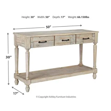 Ashley Shawnalore Farmhouse Sofa Table with Storage