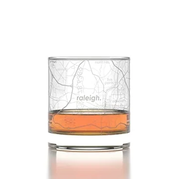 Well Told Raleigh Map Whiskey Glass - Personalized Gift