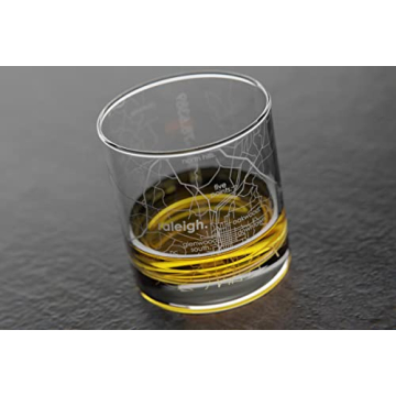 Well Told Raleigh Map Whiskey Glass - Personalized Gift