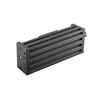 QWORK 4080U Z-axis Screw Slide Table Linear Actuator Kit, 7-7/8" High Precision Linear Module for Engraving Machines, Laser Printers, 3D Printer and DIY CNC Router Parts X Y Z Axis, 200mm Black