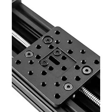 QWORK 4080U Z-axis Screw Slide Table Linear Actuator Kit, 7-7/8" High Precision Linear Module for Engraving Machines, Laser Printers, 3D Printer and DIY CNC Router Parts X Y Z Axis, 200mm Black