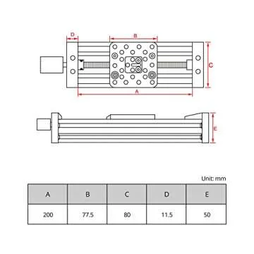 QWORK 4080U Z-axis Screw Slide Table Linear Actuator Kit, 7-7/8" High Precision Linear Module for Engraving Machines, Laser Printers, 3D Printer and DIY CNC Router Parts X Y Z Axis, 200mm Black
