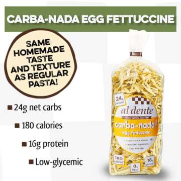 Al Dente Carba-Nada Egg Fettuccine, 10-Ounce Bags (Pack of 6)