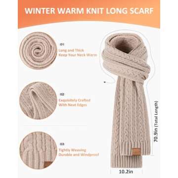 Stylish Winter Hat Scarf Gloves Set with Pom Pom