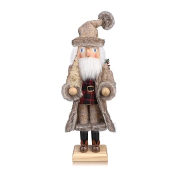 ArlinaL Santa Christmas Nutcracker Figures Decor 15 Inch, Christmas Wooden Xmas Nutcracker Santa Nut...
