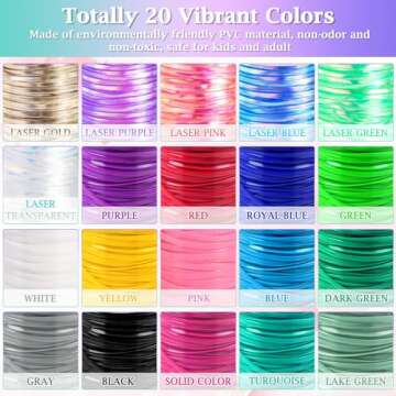 Cridoz Lanyard String Kit - 20 Rolls for DIY Crafts
