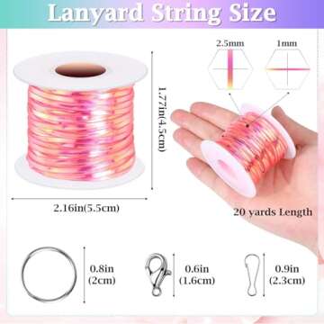 Cridoz Lanyard String Kit - 20 Rolls for DIY Crafts