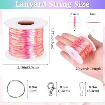 Cridoz Lanyard String Kit - 20 Rolls for DIY Crafts