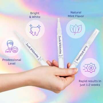 Teeth Whitening Pen 3 Pcs, Teeth whitening Gel Professionally Formulated, Teeth Whitening Essence Pen, 30+ Uses, Effective, Low Sensitivity, Mint Flavor.