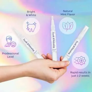 Teeth Whitening Pen 3 Pcs, Teeth whitening Gel Professionally Formulated, Teeth Whitening Essence Pen, 30+ Uses, Effective, Low Sensitivity, Mint Flavor.