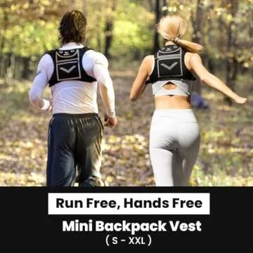 Running Mini Backpack Vest for Men and Women – Black Reflective Design with 360° Visibility, Fits...