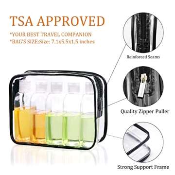 Kitchen GIMS Clear TSA Approved Toiletry Bag 4 Pack Small Cosmetic Bag Travel Toiletry Bag Quart Size Travel Bags for Toiletries Waterproof Carry On Toiletry Bag Travel Accessories