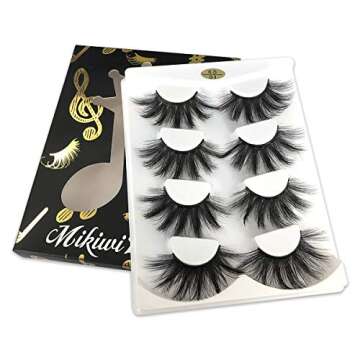 MIKIWI 25mm Faux Mink Lashes, 25mm Lashes, 6D Faux mink lashes, Faux Mink Eyelashes, Dramatic Lashes...