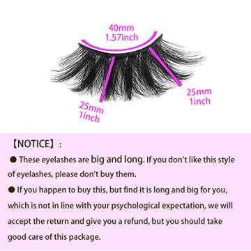 MIKIWI 25mm Faux Mink Lashes, 25mm Lashes, 6D Faux mink lashes, Faux Mink Eyelashes, Dramatic Lashes, 25mm Faux Mink Eyelashes (6D4-01)