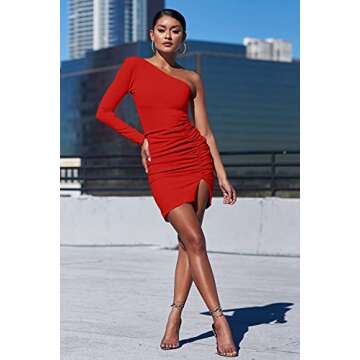 Stylish One Shoulder Mini Dress for Parties and Events