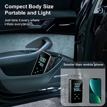 Tire Inflator Portable Air Compressor-Air Pump for Car Tires 150 PSI-Tire Pump Electric with Tire Pressure Gauge-Portable Tire inflator for Car, Motocycle, Bike, Ball, Dark Green (Dark Green)