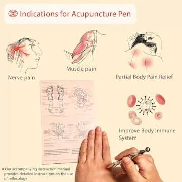 Rena Chris Stainless Steel Gua Sha and Acupuncture Pen, Manual Reflexology Tools for Muscle Tension and Pain Relief, Acupressure Pen and Gua Sha Set with Reflexology Chart, Easy to Use