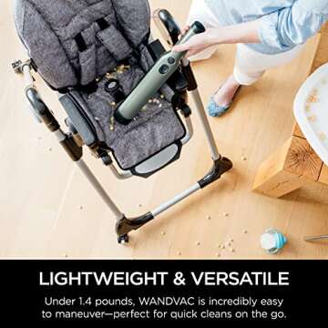 Shark WV201GNBRN WANDVAC Cordless Hand Vac, Lightweight and Portable at 1.4 lbs. with Powerful Suction, Charging Dock, One-Touch Empty for Car & Home, 0.08 Qt. Capacity, Sage Green