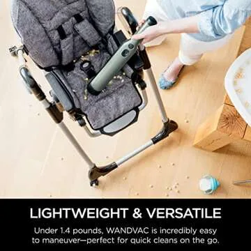 Shark WV201GNBRN WANDVAC Cordless Hand Vac, Lightweight and Portable at 1.4 lbs. with Powerful Suction, Charging Dock, One-Touch Empty for Car & Home, 0.08 Qt. Capacity, Sage Green