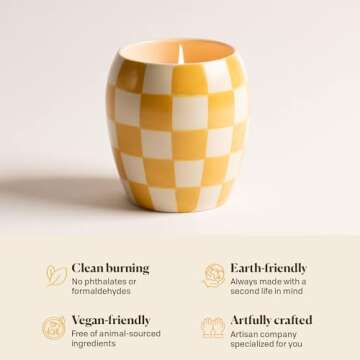 Paddywax Checkmate Artisan Hand-Poured Scented Candle, 11-Ounce, Golden Amber