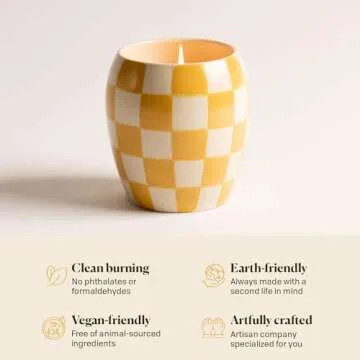 Paddywax Checkmate Artisan Hand-Poured Scented Candle, 11-Ounce, Golden Amber