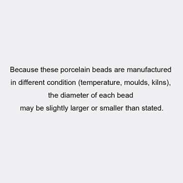 INSPIRELLE 180 Pieces Porcelain Beads Chinese Round Ceramic Beads 8mm for Handmade Jewelry Making Bracelets Necklace Making, Flower